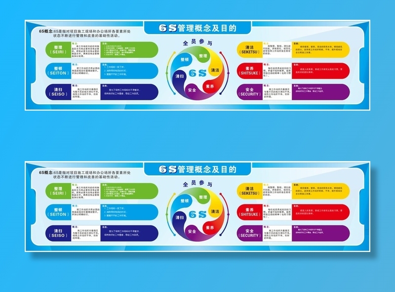 6S管理 精益生产 企业6Scdr矢量模版下载