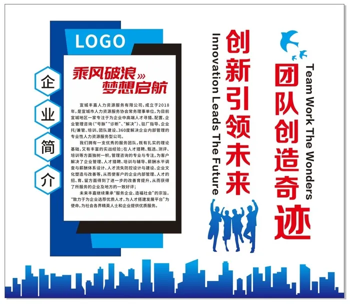 企业文化墙图片cdr矢量模版下载