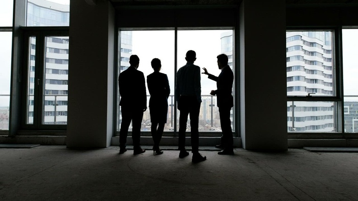 商务会议的剪影