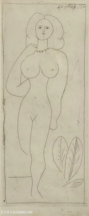 毕加索线描高清裸体女性装饰画 毕加索线描高清裸体女性装饰画