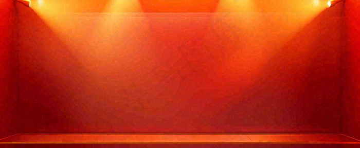 红色渐变灯光舞台质感背景