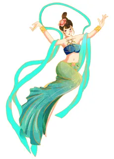 手绘国潮中国风古代敦煌神话飞天仙女美女古装人物插画PSD素材 手绘国潮中国风古代敦煌神话飞天仙女美女古装人物插画PSD素材