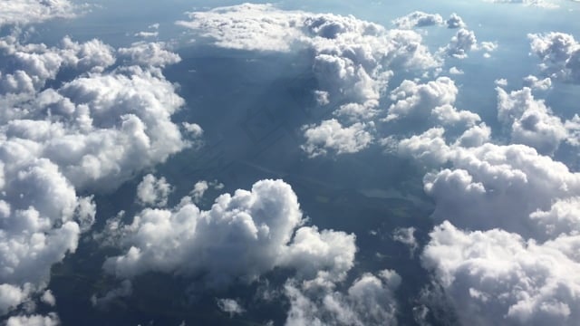 天空, 云, 飞机, 在天际之上, 蓝色的, 景观, 地平线