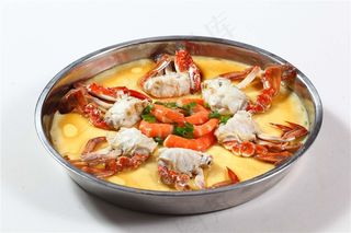 农家蛋蒸花雕蟹