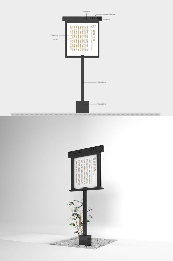 景区景点介绍牌公园介绍牌导视牌