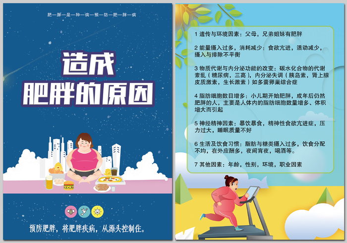 造成肥胖的原因美容养身海报psd模版下载