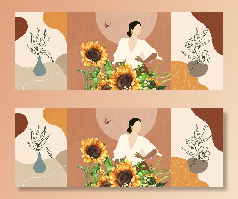 轻奢唯美三联画