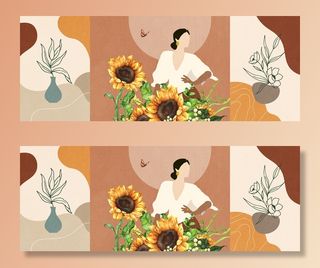 轻奢唯美三联画