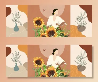 轻奢唯美三联画