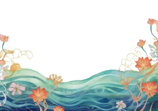 国潮山水云纹底边