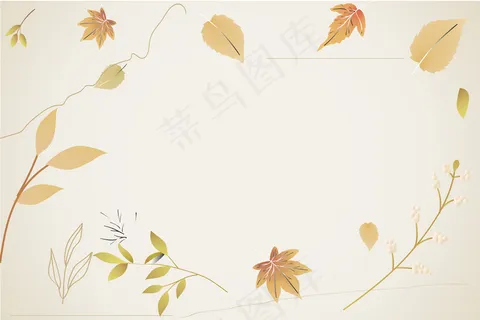 卡通秋叶淡雅背景图片