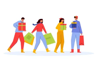 冬天服饰服装冬装穿冬装保暖冬季卡通人物男女装Ai矢量图片素材