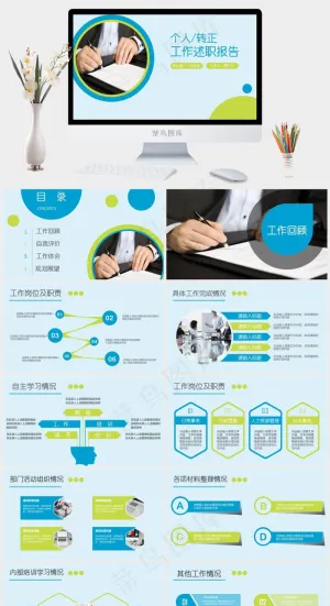 述职报告
展望
蓝色标准PPT模板