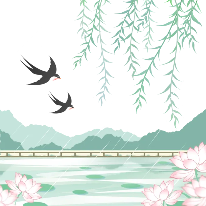 清明元素古风中式清明节山水画中国风