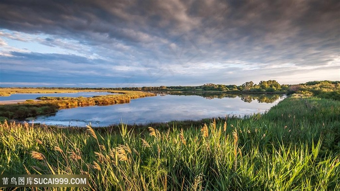 湖畔美景风景画壁纸