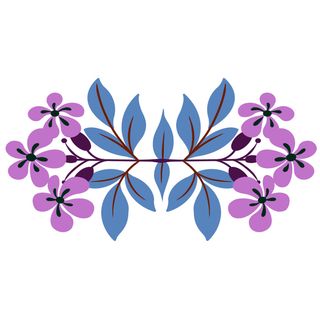 复古中国风国潮敦煌花纹花草插画手绘装饰小元素PSD素材