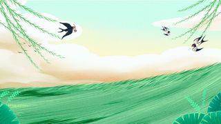 绿色小清晰春天展板背景