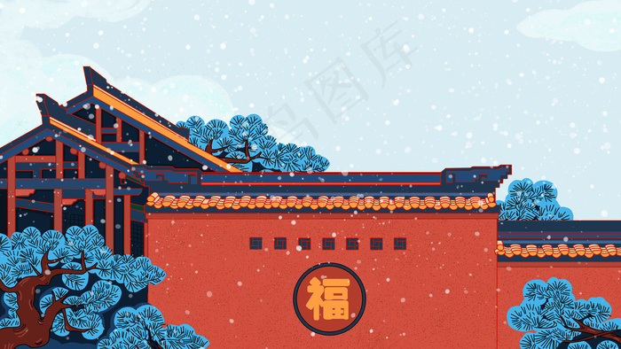 古风建筑插画