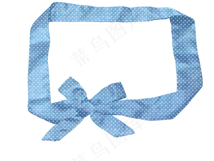 蓝色波点蝴蝶结丝带图片