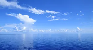蓝色天空白云湖水清新高清背景