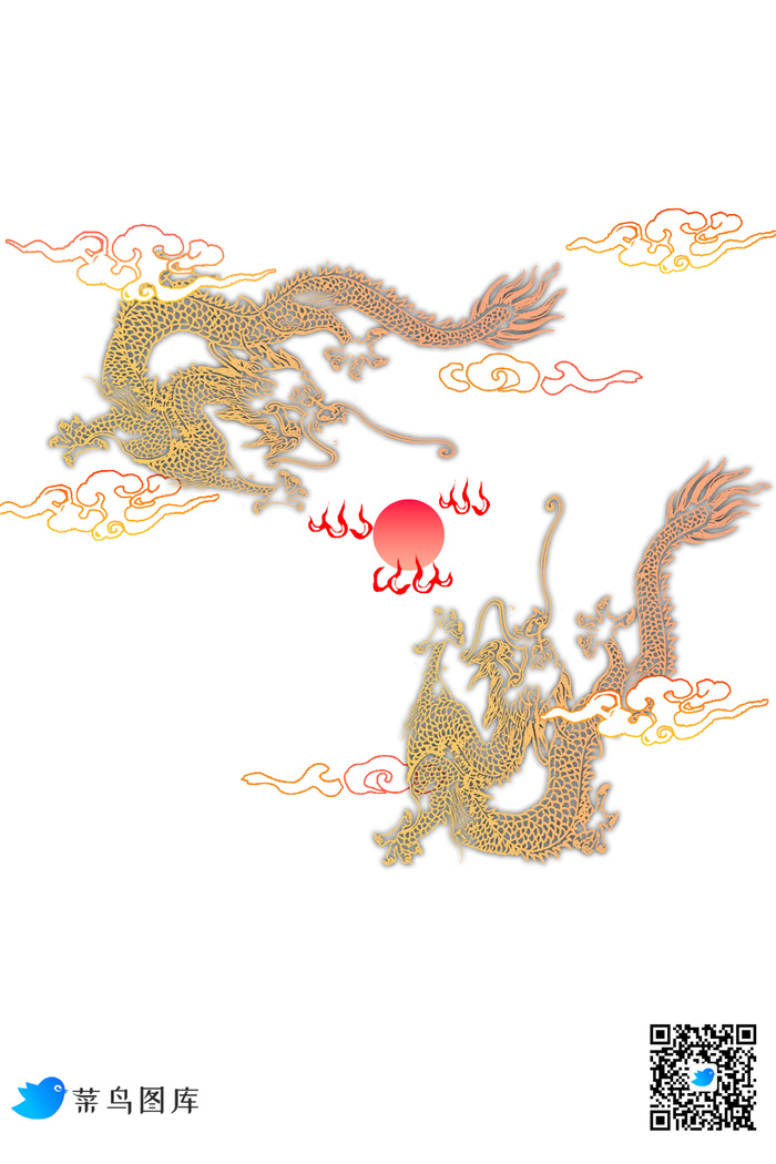 双龙戏珠素材psd模版下载