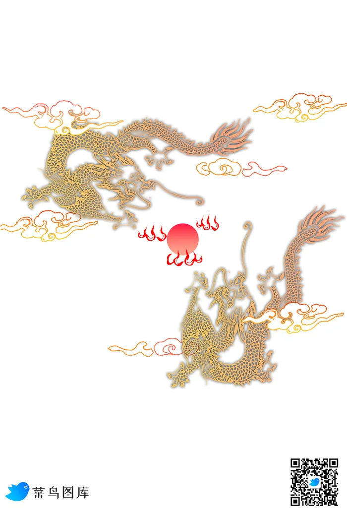 双龙戏珠素材psd模版下载