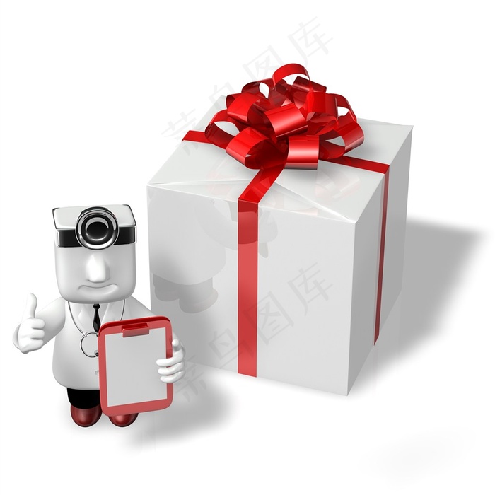 大礼盒旁的医生