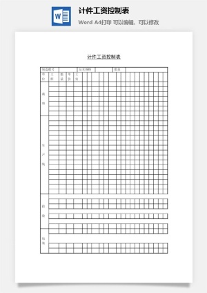 计件工资控制表word模板