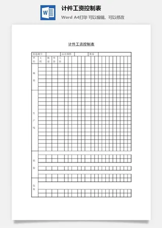 计件工资控制表word模板