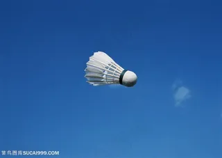 球类运动-飞在空中的羽毛球