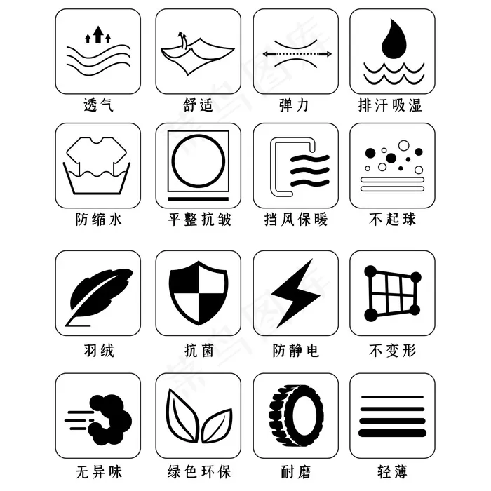 服装户外功能图标PNG