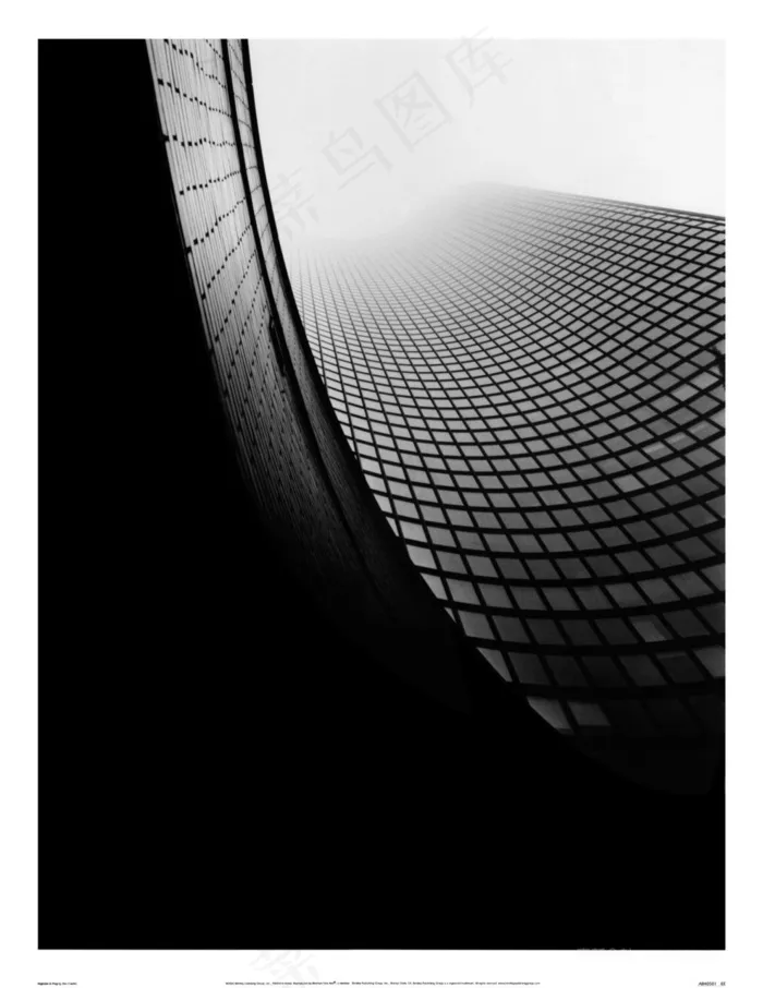 黑白建筑高楼艺术插画