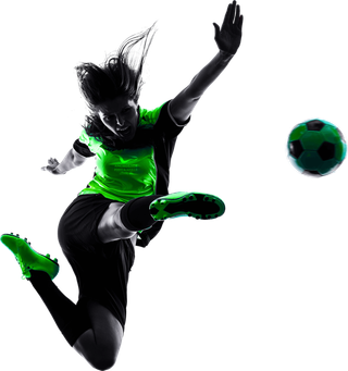 足球运动员踢球射门免抠