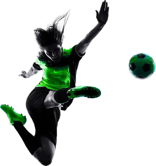 足球运动员踢球射门免抠