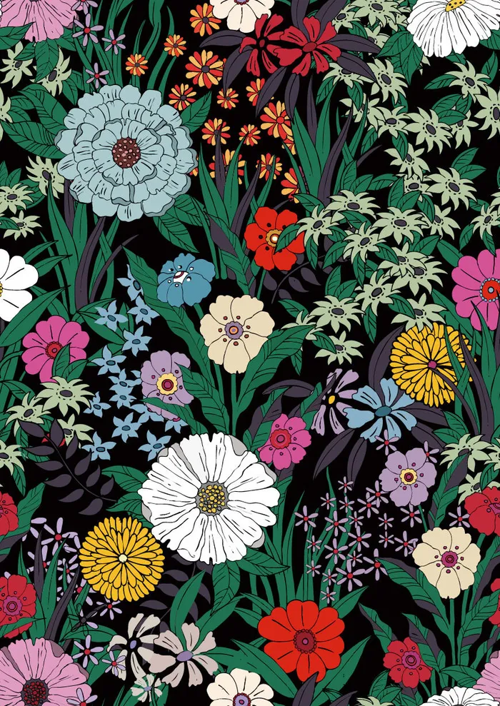 花卉唯美手绘花朵面料纹理手机壳布料面料印花服装矢量图案素材ai矢量模版下载