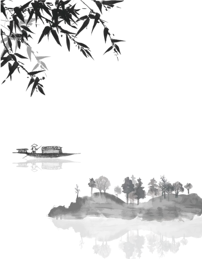 山水画素材中国风水墨画素材元素中国画