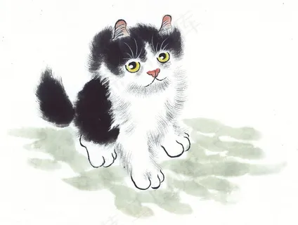 水墨猫大图美图素材