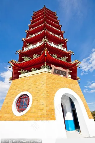 *日月潭慈恩塔仰拍图片