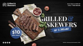 设计烤肉肉串英文菜单