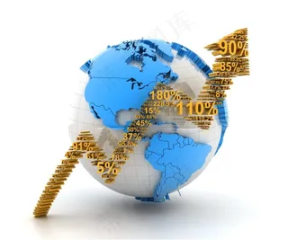 全球数据统计3D创意图片