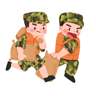 抗洪救灾解放军军人建党节建军节爱国插画 