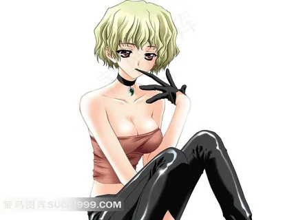 性感短发动漫美女插画