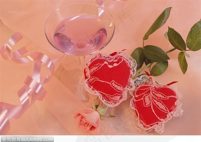 情人节物语-一支玫瑰与红心