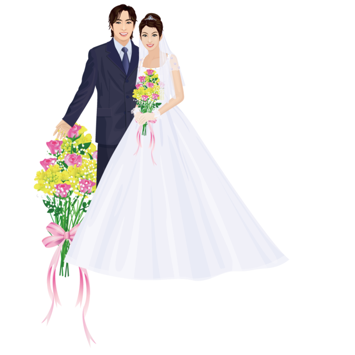 婚纱卡通人物婚礼白纱结婚婚纱摄影手绘