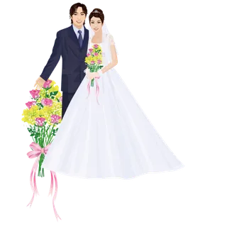 婚纱卡通人物婚礼白纱结婚婚纱摄影手绘