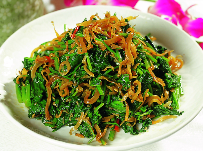 0806L-556丁香鱼拌菠菜