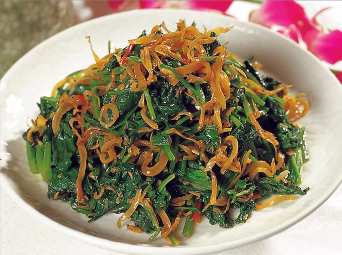 0806L-556丁香鱼拌菠菜