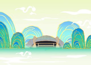 国潮鎏金沈阳奥体中心地标建筑