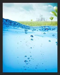 水面水珠绿草城市 水面水珠绿草城市