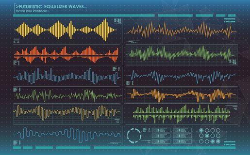 科幻未来科技操作仪表盘HUD元素图游戏UI图标界面边框矢量AI素材